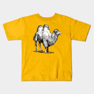 Bactrian Camel Vintage Style Illustration Kids T-Shirt